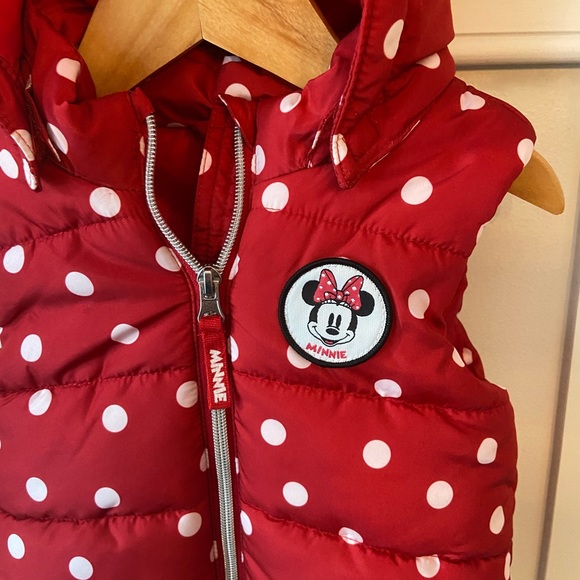 H&M Minnie Mouse Puffer Vest with Hood Ears - Picture 2 of 6